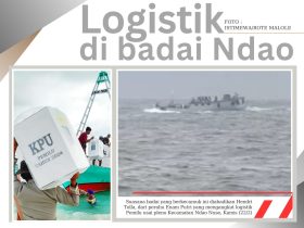 perahu-logistik-pemilu-dari-pulau-ndao-dihantam-badai,-enam-putri-nyaris-hilang-arah,-kasihan-polisi-basah-kuyup