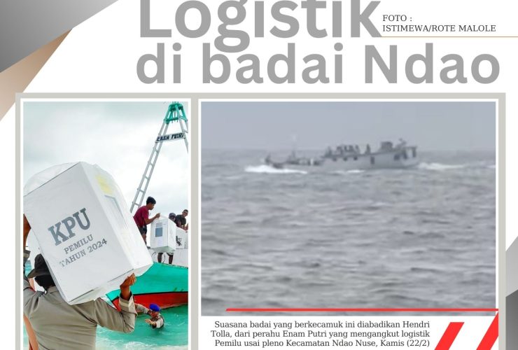 perahu-logistik-pemilu-dari-pulau-ndao-dihantam-badai,-enam-putri-nyaris-hilang-arah,-kasihan-polisi-basah-kuyup