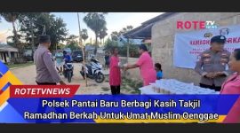 Ramadhan Berkah, Polsek Pantai Baru Berbagi Takjil Kepada Masyarakat Oenggae